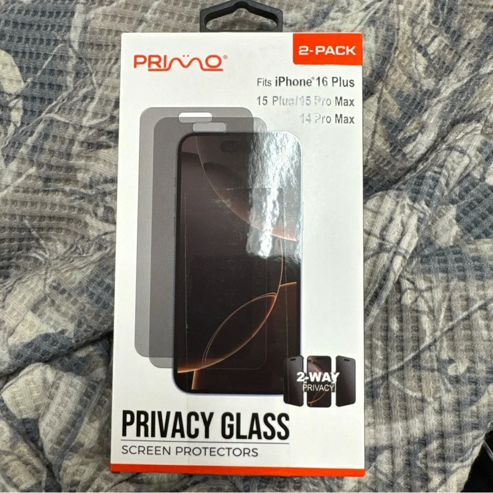 Primo 2 Pack Privacy Glass Iphone 16 Plus, 15 Plus Pro, 14 Pro Max